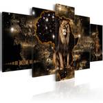 Wandbild Golden Lion (5-teilig) Leinwand - Gold - 100 x 50 cm