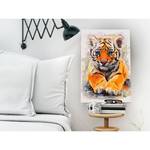 Malen nach Zahlen - Tiger Baby Leinwand - Pink