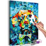 Schilderen op Nummer -  Hond canvas - meerdere kleuren