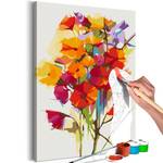 Schilderen op Nummer - Summer Flowers canvas - meerdere kleuren