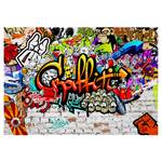 Fotobehang Colorful Graffiti premium vlies - zwart - 100 x 70 cm