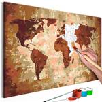 Peinture par numéro - Carte du monde IV Toile - Rose