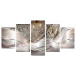 Wandbild Sparkling Dandelions (5-teilig) Leinwand - Silber - 100 x 50 cm