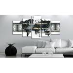 Afbeelding Metal World Map canvas - wit - 200 x 100 cm