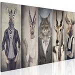 Wandbild Animal Mask I Leinwand - Beige - 200 x 80 cm