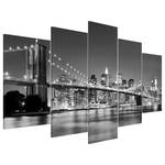 Tableau déco Rêve au-dessus de New York Toile - Noir / Blanc - 200 x 100 cm