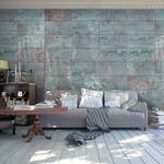 Vlies Fototapete Turquoise Concrete Premium Vlies - Grau - 50 x 1000 cm