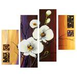 Afbeelding Witte Orchidee canvas - beige