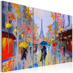 Bild Rainy Paris Leinwand - Mehrfarbig - 120 x 80 cm