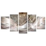 Wandbild Sparkling Dandelions (5-teilig) Leinwand - Silber - 200 x 100 cm