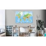 Korkbild World Geography Kork - Grün - 120 x 80 cm