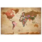 Afbeelding World Map Brown Elegance kurk - bruin - 120 x 80 cm