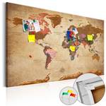 Afbeelding World Map Brown Elegance kurk - bruin - 120 x 80 cm