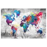 Korkbild World Map Grey Style Kork - Mehrfarbig - 120 x 80 cm