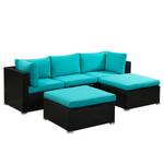 Loungeset Goobo II (5-teilig) Baumwollstoff / Polyrattan - Braun / Türkis