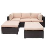 Loungeset Goobo I (5-teilig) Baumwollstoff / Polyrattan - Braun / Beige