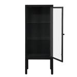 Highboard Aregno Glas / Metall - Schwarz - Breite: 55 cm