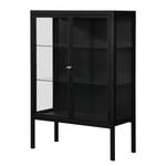 Highboard Aregno Glas / Metall - Schwarz - Breite: 100 cm