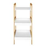 Scaffale Rinna II Legno massello di bambù - Bambù / Bianco - Altezza: 72 cm