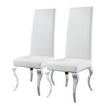 Gestoffeerde stoel Jaux (set van 2) fluweel/roestvrij staal - Wit