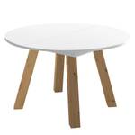 Eettafel Bayas II Wit - Breedte: 110 cm - Lichte eikenhouten