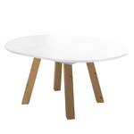 Eettafel Bayas II Wit - Breedte: 110 cm - Lichte eikenhouten