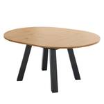 Eettafel Bayas I Knoestige eikenhouten look - Breedte: 130 cm - Antraciet