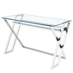 Schreibtisch Genay Sicherheitsglas / Edelstahl - Glasklar / Silber