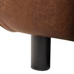 Ecksofa Montans Antiklederlook - Microfaser Yaka: Cognac - Longchair davorstehend links