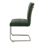 Chaises cantilever Callian (lot de 2) Chenille - Vert olive - Acier inoxydable