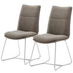 Chaises Hesket (lot de 2) Chenille / Acier - Cappuccino - Acier inoxydable