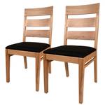 Chaises Pallud II (lot de 2) Duramen de hêtre massif - Noir