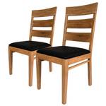 Chaises Pallud I (lot de 2) Chêne sauvage massif - Noir