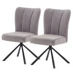 Chaises Arleta II (lot de 2) Microfibre et tissu structuré / Acier - Gris