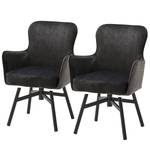 Chaises Stalewell IV (lot de 2) Microfibre et tissu structuré / Acier - Anthracite