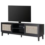 Tv-meubel CANEE 2 deuren Weens vlechtwerk/fineer van echt hout - natuurlijk/zwart eikenhout