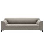 Sofa Lussant (3-Sitzer) Flachgewebe - Flachgewebe Shina: Hellgrau - Schwarz