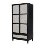 Armoire CANEE Cannage / Placage en bois véritable - Naturel / Chêne noir