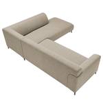 Ecksofa Lussant Flachgewebe - Flachgewebe Shina: Beige - Ottomane davorstehend rechts - Grau