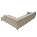 Ecksofa Lussant Flachgewebe - Flachgewebe Shina: Beige - Ottomane davorstehend rechts - Grau