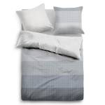 Parure de lit en satin Blurred Grid Satin - Gris - 155 x 220 cm + oreiller 80 x 80 cm