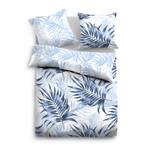 Parure de lit en satin Botanical Satin - Bleu - 155 x 220 cm + oreiller 80 x 80 cm