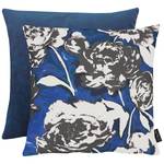 Coussin Evelyn Coton / Lin - Bleu / Blanc