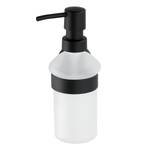 Zeepdispenser Bosio melkglas/roestvrij staal - inhoud: 200 ml - Zwart