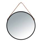 Miroir Borrone Fer - Verre - Noir/ Argenté - Diamètre : 40 cm