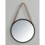 Miroir Borrone Fer - Verre - Noir/ Argenté - Diamètre : 30 cm