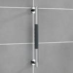 Wandbeugels Secura II (set van 2) silicone/roestvrij staal - antracietkleurig/chroomkleurig - Breedte: 51 cm