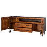 Sideboard Bazac Inkl. Beleuchtung - Akazie massiv - Akazie / Dunkelgrau