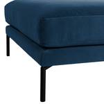 Gestoffeerde hocker Grossa fluweel - Velours Vaia: Donkerblauw