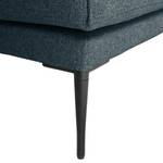 Gestoffeerde hocker Garlin geweven stof - Geweven stof Sogol: Donkerblauw